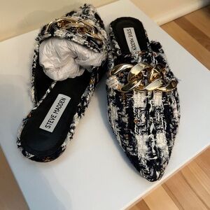 Steve Madden. Slide mule. Brand new. Multi color/Navy